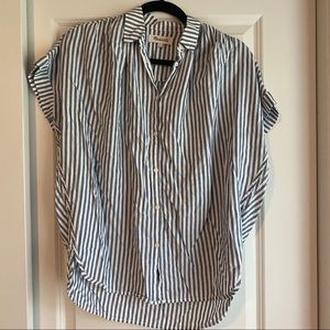 Madewell Cotton Chambray Stripe Shirt - XS
